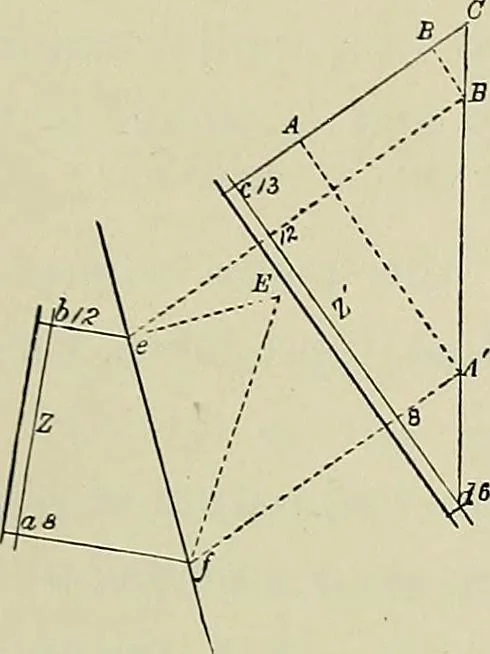 An illustration from Science and art drawing : complete geometrical course ; consisting of plane and solid geometry, orthographic and isometric projection, projection of shadow's the principles of map projection, graphic arithmetic and graphic statics, 1895, leaf 430