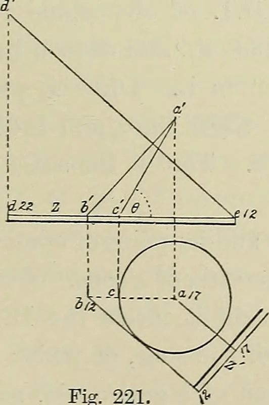 An illustration from Science and art drawing : complete geometrical course ; consisting of plane and solid geometry, orthographic and isometric projection, projection of shadow's the principles of map projection, graphic arithmetic and graphic statics, 1895, leaf 440