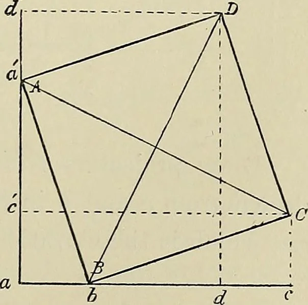 An illustration from Science and art drawing : complete geometrical course ; consisting of plane and solid geometry, orthographic and isometric projection, projection of shadow's the principles of map projection, graphic arithmetic and graphic statics, 1895, leaf 454