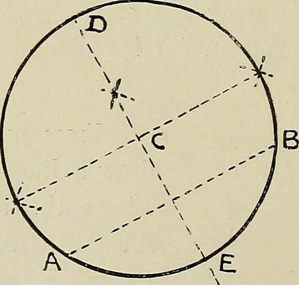 An illustration from Science and art drawing : complete geometrical course ; consisting of plane and solid geometry, orthographic and isometric projection, projection of shadow's the principles of map projection, graphic arithmetic and graphic statics, 1895, leaf 49