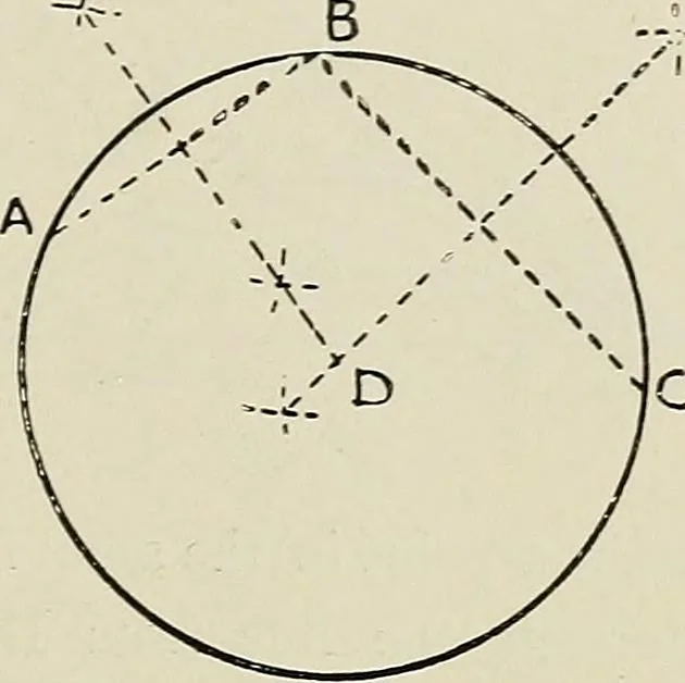 An illustration from Science and art drawing : complete geometrical course ; consisting of plane and solid geometry, orthographic and isometric projection, projection of shadow's the principles of map projection, graphic arithmetic and graphic statics, 1895, leaf 50