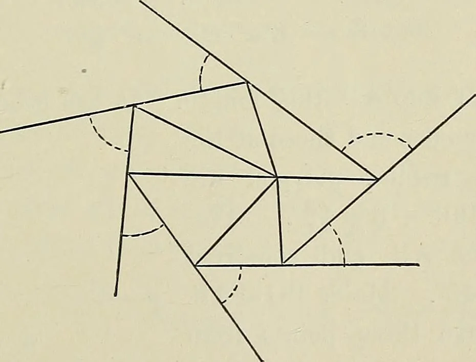An illustration from Science and art drawing : complete geometrical course ; consisting of plane and solid geometry, orthographic and isometric projection, projection of shadow's the principles of map projection, graphic arithmetic and graphic statics, 1895, leaf 56
