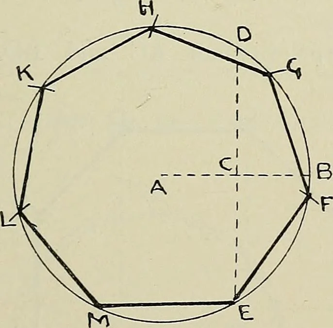 An illustration from Science and art drawing : complete geometrical course ; consisting of plane and solid geometry, orthographic and isometric projection, projection of shadow's the principles of map projection, graphic arithmetic and graphic statics, 1895, leaf 62