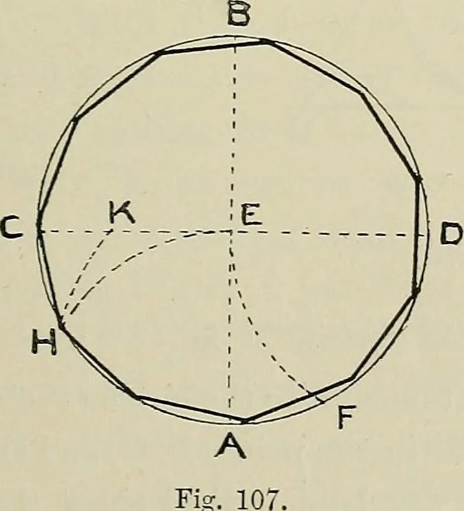An illustration from Science and art drawing : complete geometrical course ; consisting of plane and solid geometry, orthographic and isometric projection, projection of shadow's the principles of map projection, graphic arithmetic and graphic statics, 1895, leaf 64