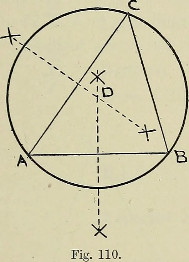 An illustration from Science and art drawing : complete geometrical course ; consisting of plane and solid geometry, orthographic and isometric projection, projection of shadow's the principles of map projection, graphic arithmetic and graphic statics, 1895, leaf 66