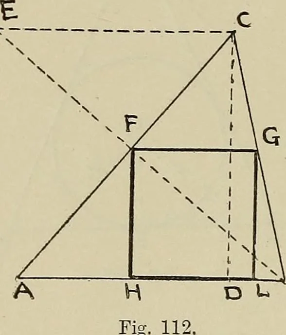An illustration from Science and art drawing : complete geometrical course ; consisting of plane and solid geometry, orthographic and isometric projection, projection of shadow's the principles of map projection, graphic arithmetic and graphic statics, 1895, leaf 67