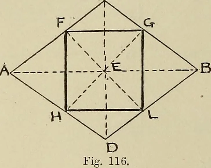 An illustration from Science and art drawing : complete geometrical course ; consisting of plane and solid geometry, orthographic and isometric projection, projection of shadow's the principles of map projection, graphic arithmetic and graphic statics, 1895, leaf 69