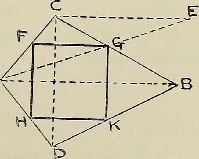 An illustration from Science and art drawing : complete geometrical course ; consisting of plane and solid geometry, orthographic and isometric projection, projection of shadow's the principles of map projection, graphic arithmetic and graphic statics, 1895, leaf 70