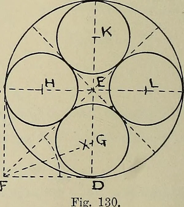 An illustration from Science and art drawing : complete geometrical course ; consisting of plane and solid geometry, orthographic and isometric projection, projection of shadow's the principles of map projection, graphic arithmetic and graphic statics, 1895, leaf 75