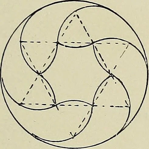 An illustration from Science and art drawing : complete geometrical course ; consisting of plane and solid geometry, orthographic and isometric projection, projection of shadow's the principles of map projection, graphic arithmetic and graphic statics, 1895, leaf 82