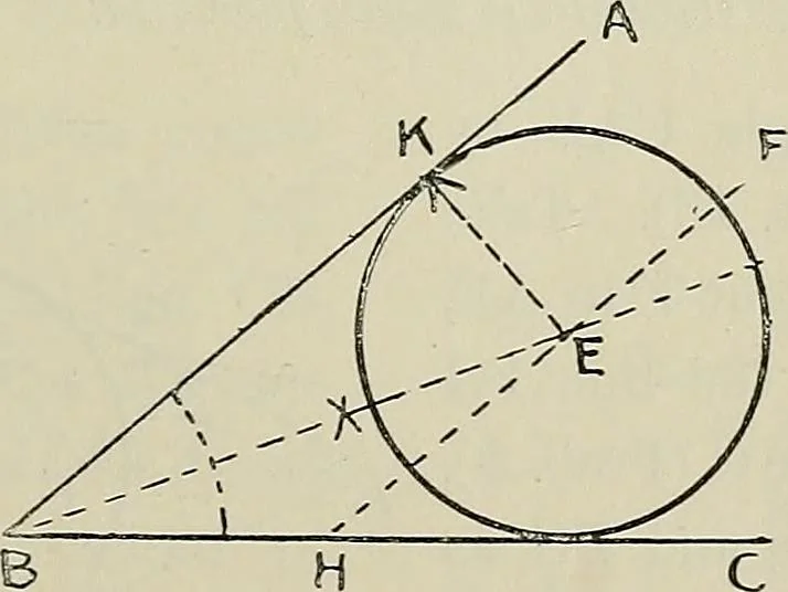 An illustration from Science and art drawing : complete geometrical course ; consisting of plane and solid geometry, orthographic and isometric projection, projection of shadow's the principles of map projection, graphic arithmetic and graphic statics, 1895, leaf 84