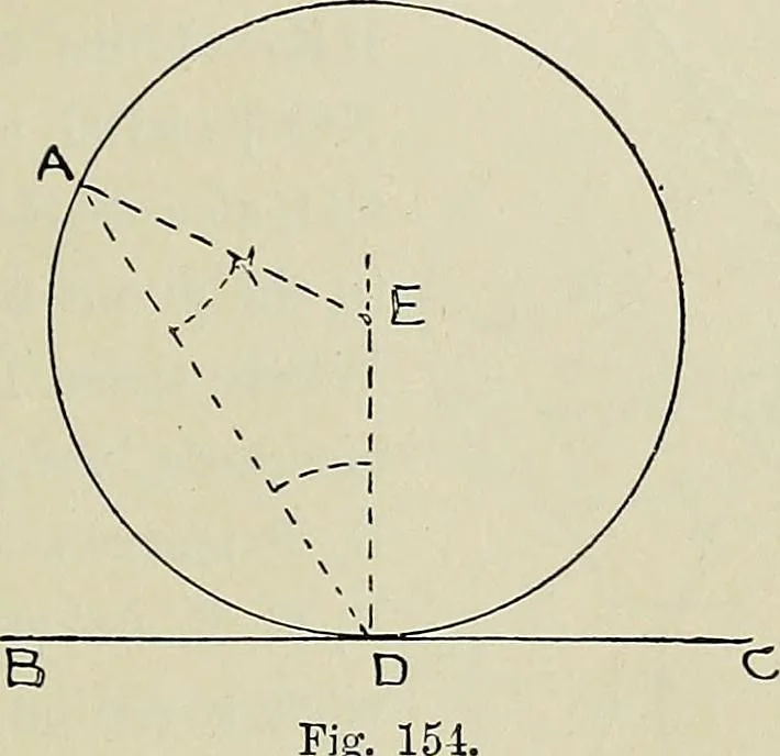 An illustration from Science and art drawing : complete geometrical course ; consisting of plane and solid geometry, orthographic and isometric projection, projection of shadow's the principles of map projection, graphic arithmetic and graphic statics, 1895, leaf 86