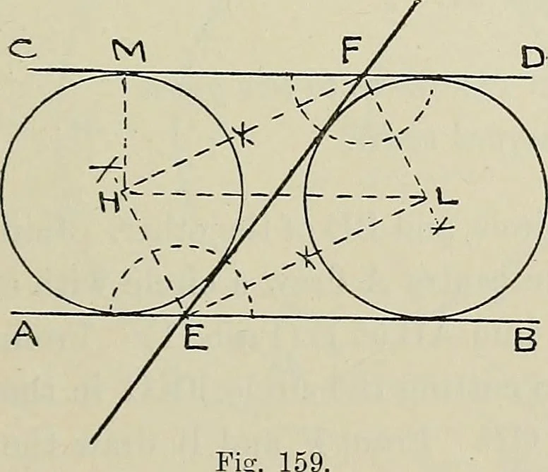 An illustration from Science and art drawing : complete geometrical course ; consisting of plane and solid geometry, orthographic and isometric projection, projection of shadow's the principles of map projection, graphic arithmetic and graphic statics, 1895, leaf 88