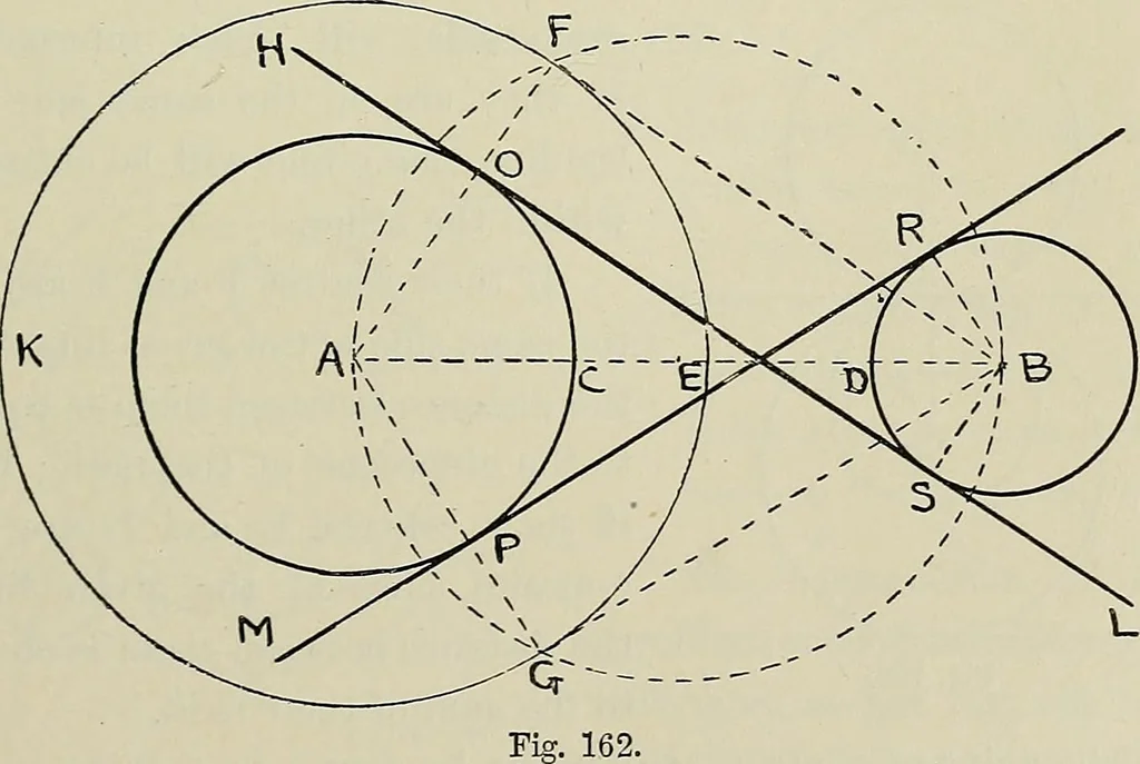 An illustration from Science and art drawing : complete geometrical course ; consisting of plane and solid geometry, orthographic and isometric projection, projection of shadow's the principles of map projection, graphic arithmetic and graphic statics, 1895, leaf 90