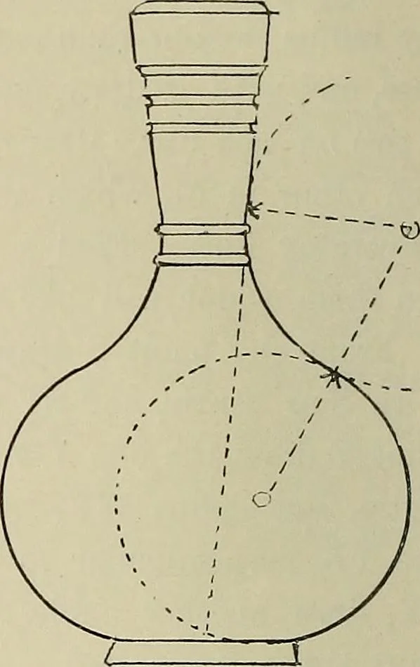 An illustration from Science and art drawing : complete geometrical course ; consisting of plane and solid geometry, orthographic and isometric projection, projection of shadow's the principles of map projection, graphic arithmetic and graphic statics, 1895, leaf 99