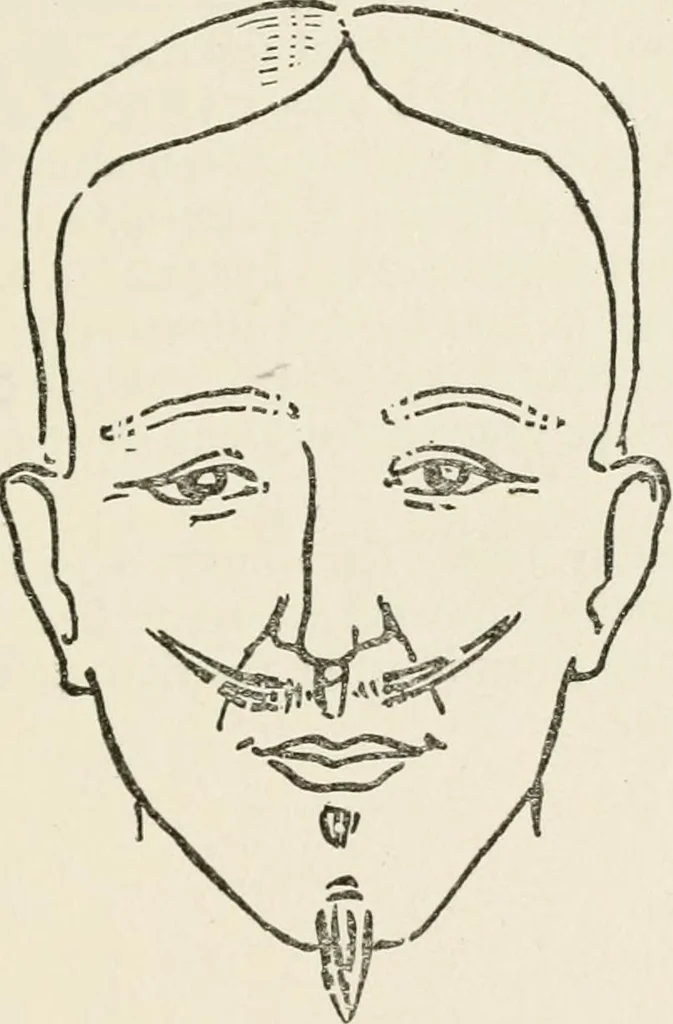 An illustration from The science of judging men, 1917, leaf 62