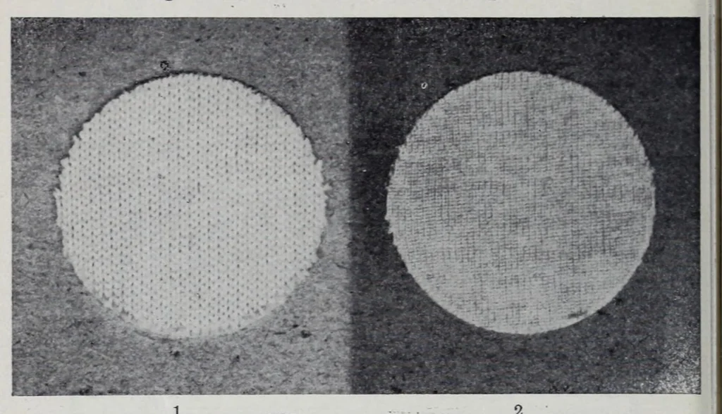 An illustration from The science of knitting : an illustrated reference book of the elementary principles of knit fabrics and machine knitting, including fundamental conventions, definitions, rules, formulas and tables, for the student, operator, manufacturer and analyst, 1914, leaf 158