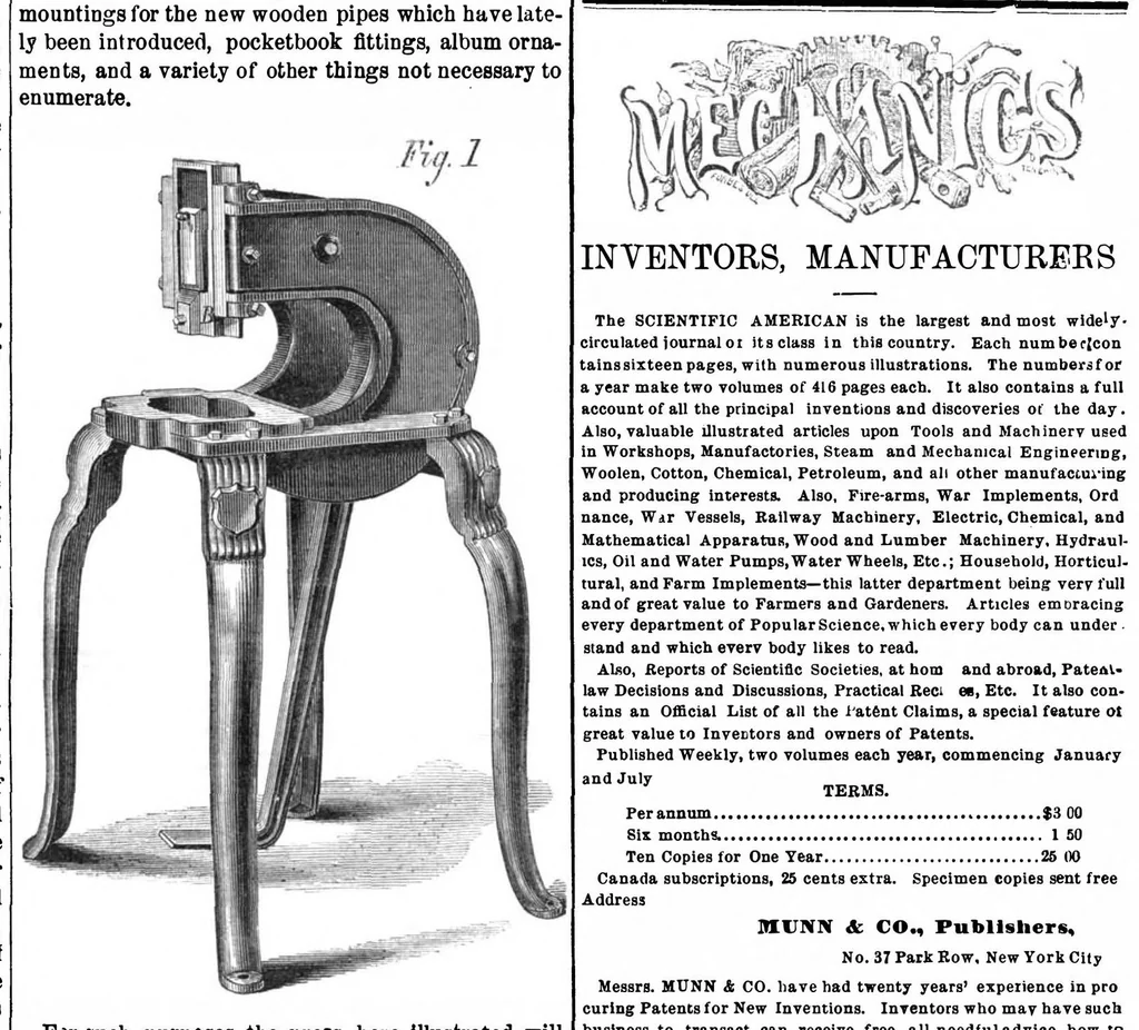 An illustration from Scientific American, Vol. 14, No. 16 (April 1866), 1866, leaf 15