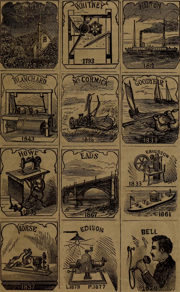 An illustration from The Scientific American reference book; a compendium of useful information, containing the complete census of the United States by counties ... patent and copyright laws ... forms for patents, caveats, assignments, and licenses ... etc, 1892, leaf 108