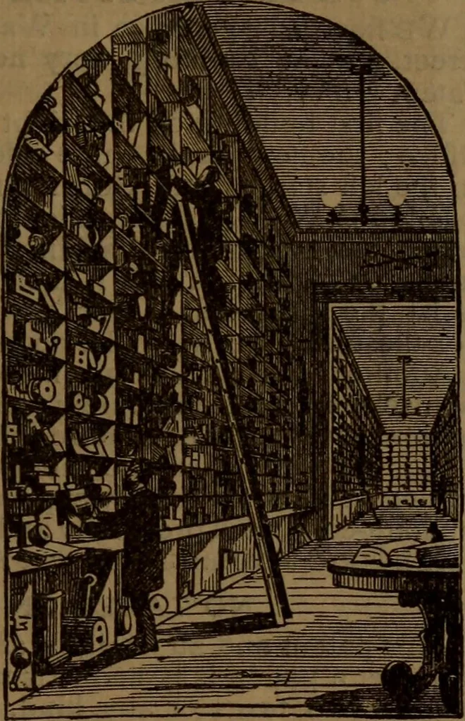 An illustration from The Scientific American reference book; a compendium of useful information, containing the complete census of the United States by counties ... patent and copyright laws ... forms for patents, caveats, assignments, and licenses ... etc, 1892, leaf 42