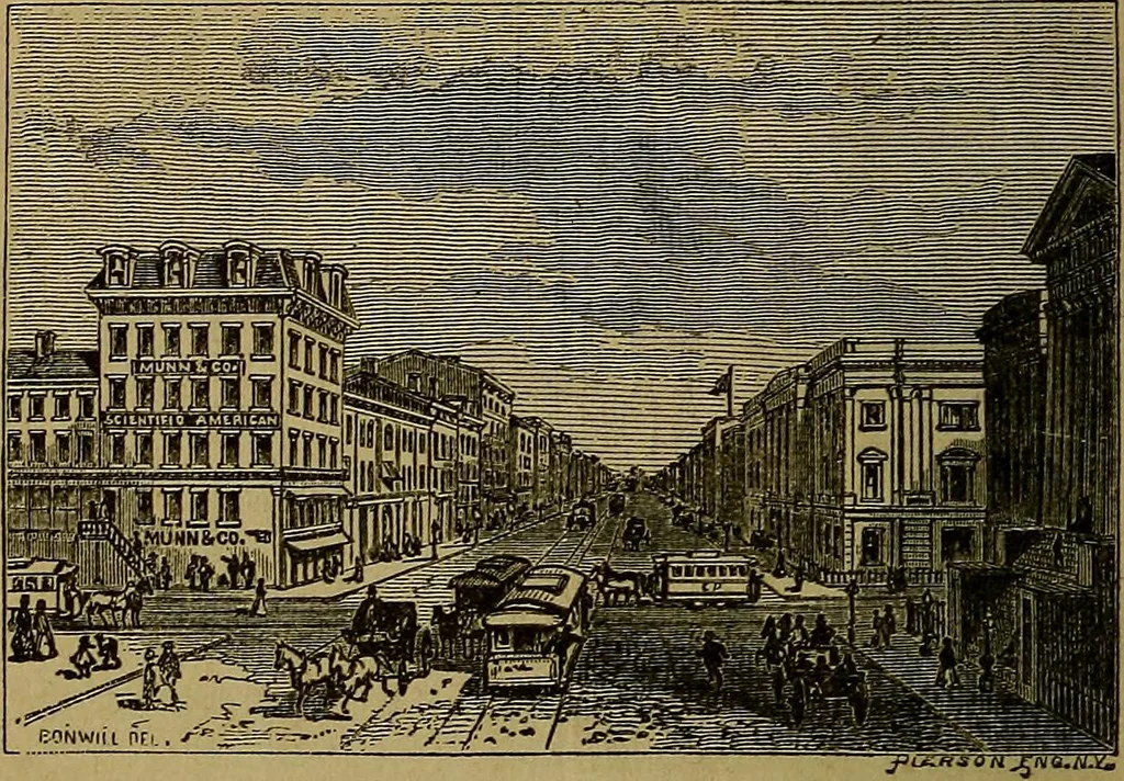 An illustration from The Scientific American reference book; a compendium of useful information for inventors and mechanics, containing the complete patent laws of the United States ... forms for patents, caveats, assignments, licenses, and shop rights ... etc., etc, 1876, leaf 41