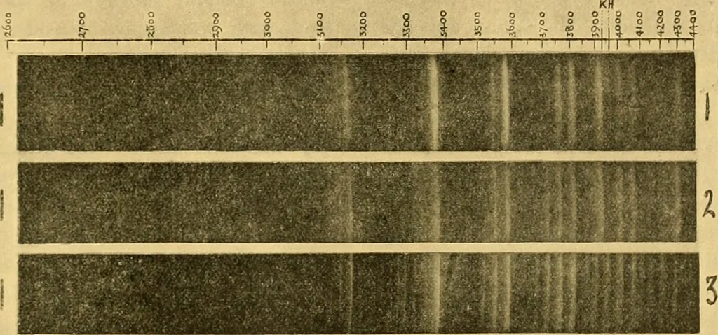 An illustration from The scientific papers of Sir William Huggins, 1909, leaf 482