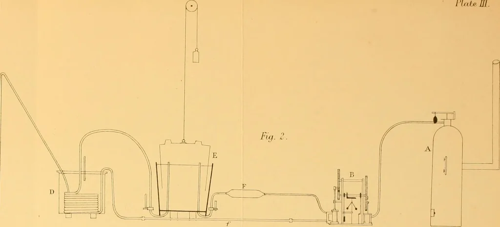 An illustration from The scientific papers of James Prescott Joule, 1884, leaf 364