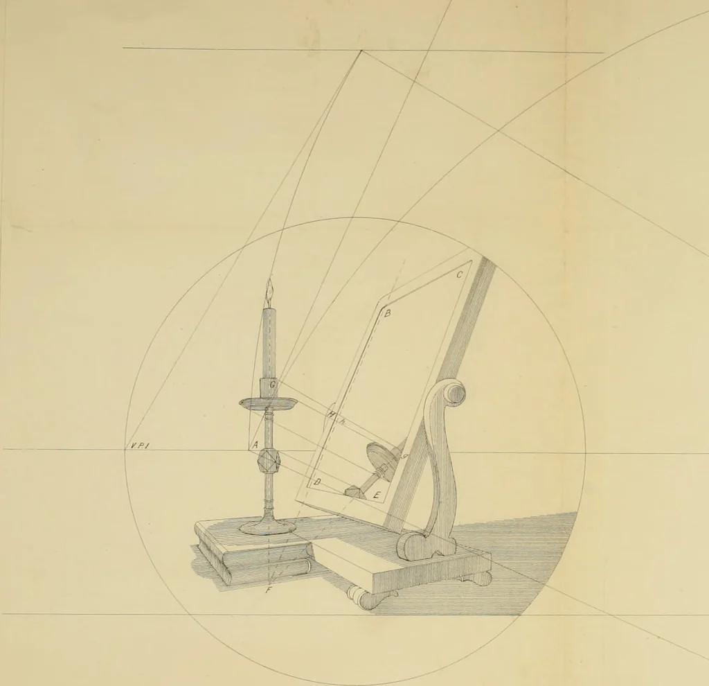 An illustration from Sciography : or, Radical projection of shadows, 1868, leaf 104