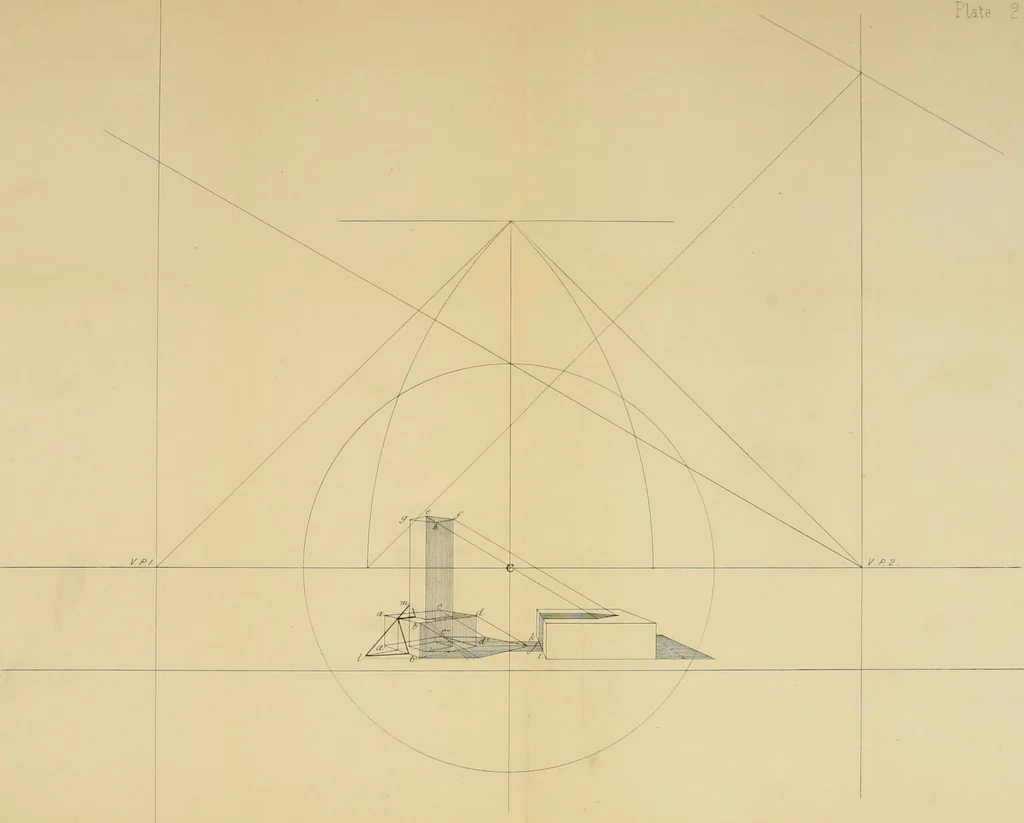 An illustration from Sciography : or, Radical projection of shadows, 1868, leaf 70