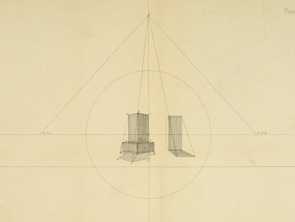 An illustration from Sciography : or, Radical projection of shadows, 1868, leaf 72