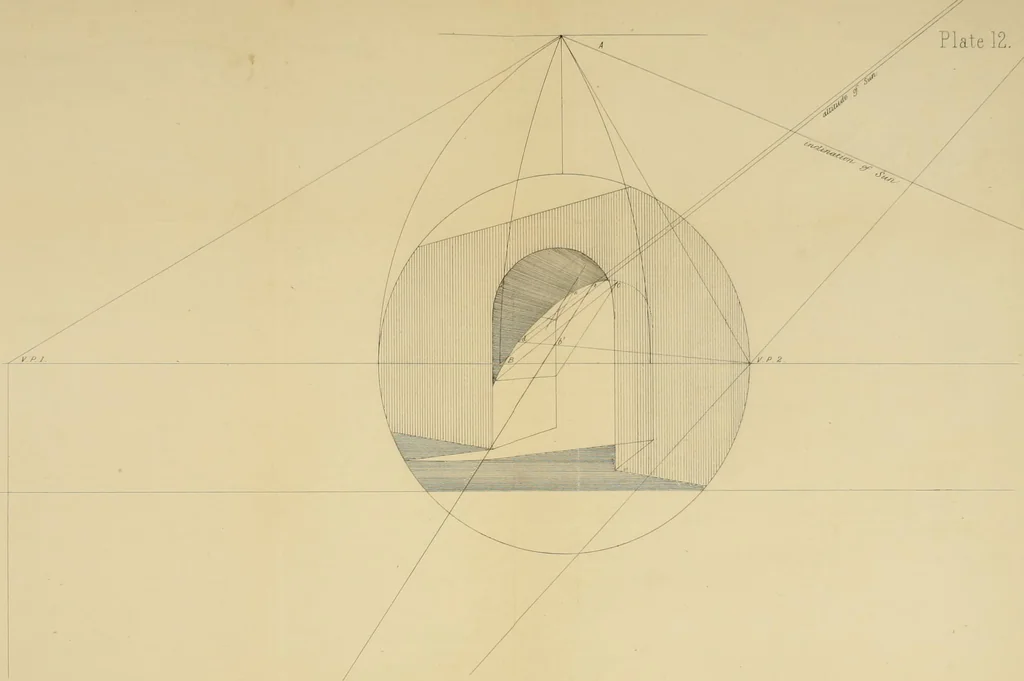 An illustration from Sciography : or, Radical projection of shadows, 1868, leaf 88