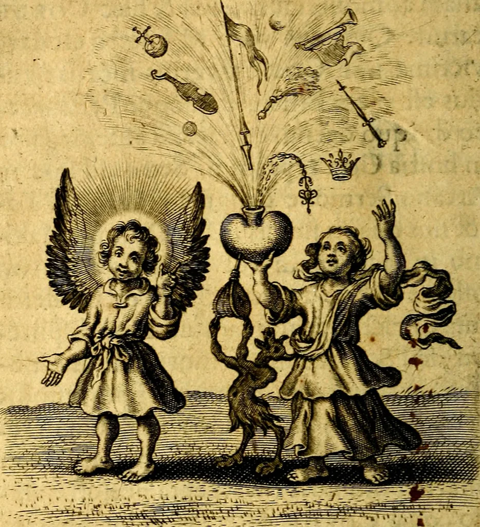 An illustration from Scola cordis. Sive aversi a deo cordis ad cumdem reductio, et instructio .., 1635, leaf 133