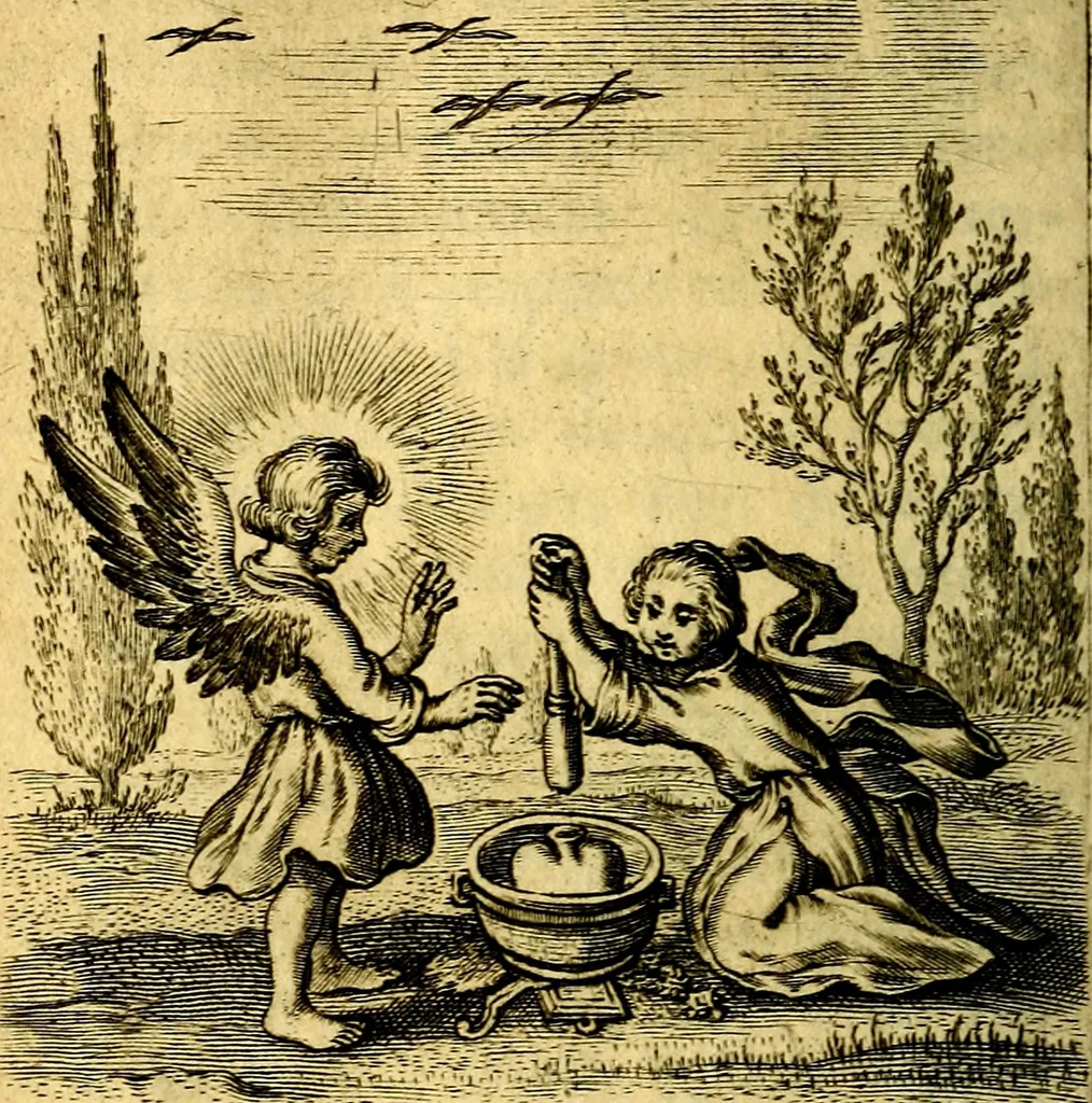 An illustration from Scola cordis. Sive aversi a deo cordis ad cumdem reductio, et instructio .., 1635, leaf 223