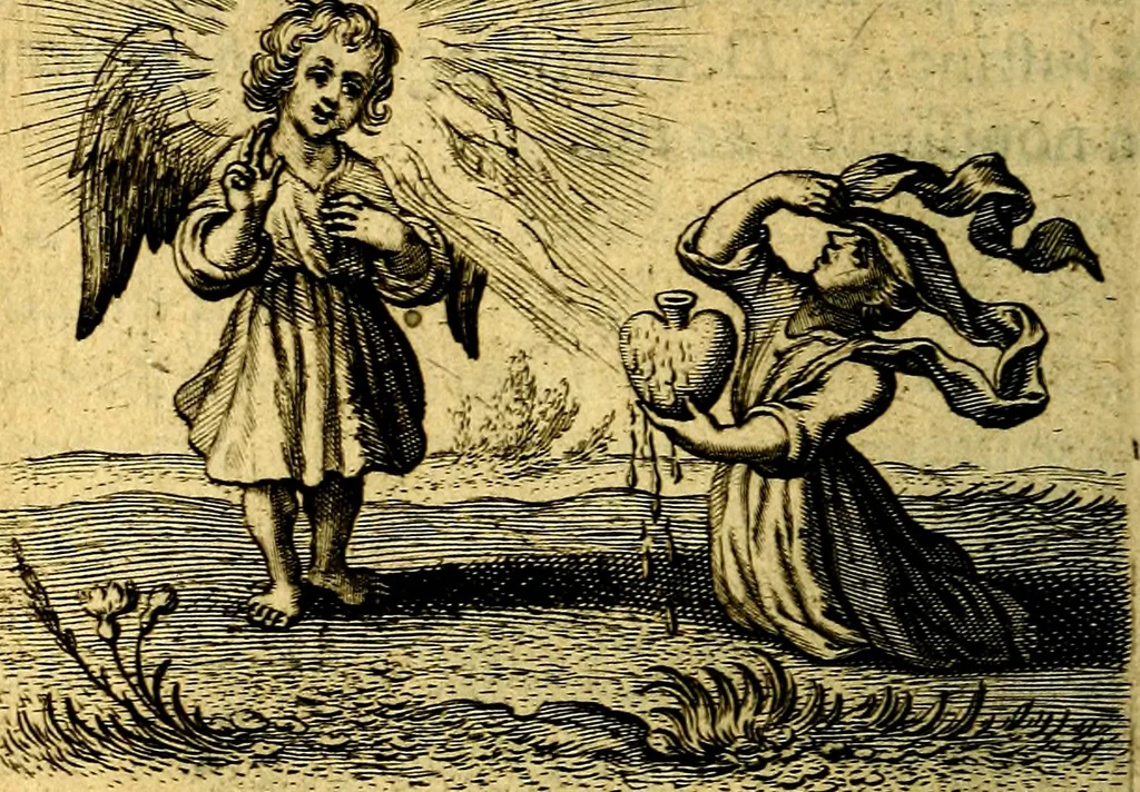 An illustration from Scola cordis. Sive aversi a deo cordis ad cumdem reductio, et instructio .., 1635, leaf 243