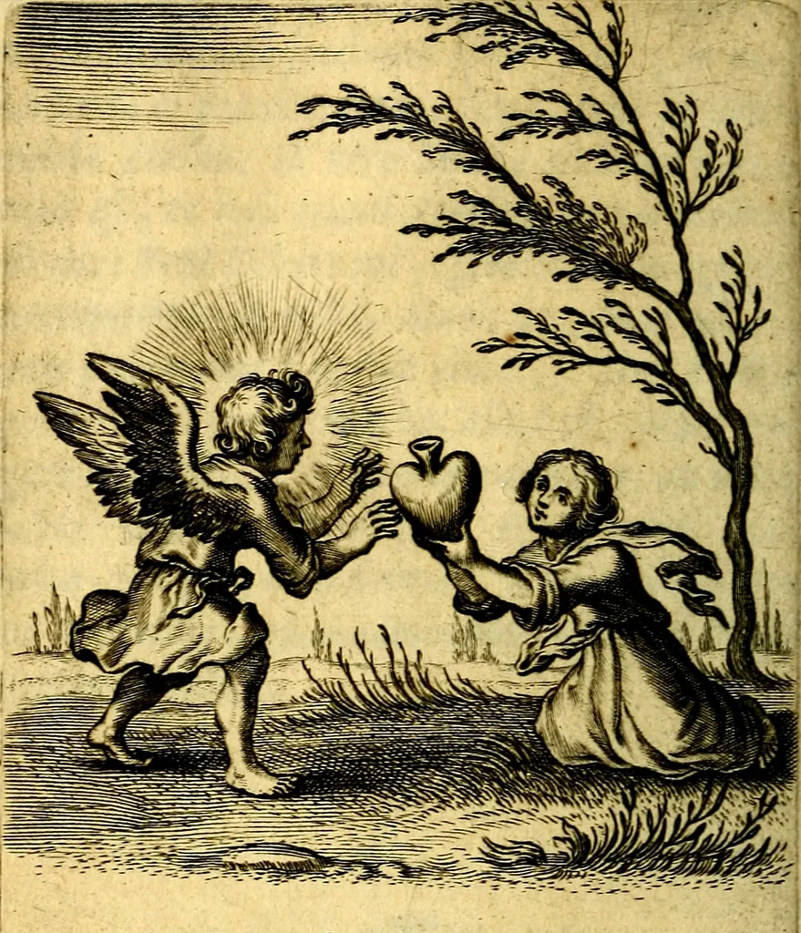 An illustration from Scola cordis. Sive aversi a deo cordis ad cumdem reductio, et instructio .., 1635, leaf 267