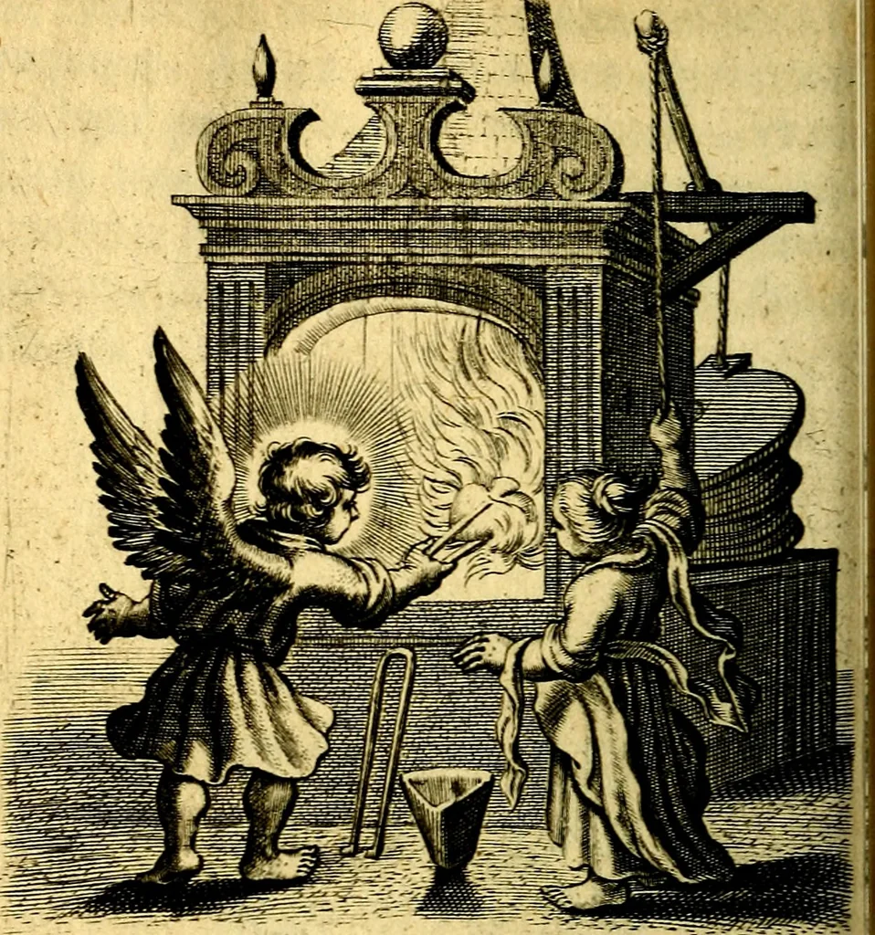 An illustration from Scola cordis. Sive aversi a deo cordis ad cumdem reductio, et instructio .., 1635, leaf 303