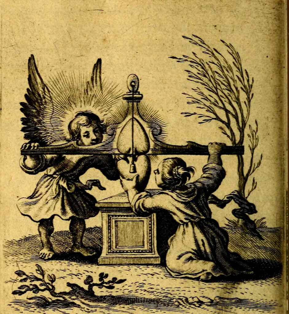 An illustration from Scola cordis. Sive aversi a deo cordis ad cumdem reductio, et instructio .., 1635, leaf 325