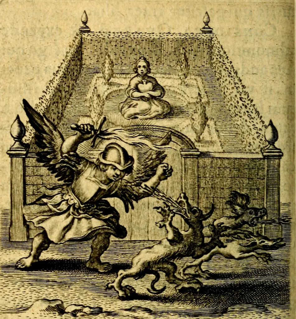 An illustration from Scola cordis. Sive aversi a deo cordis ad cumdem reductio, et instructio .., 1635, leaf 413