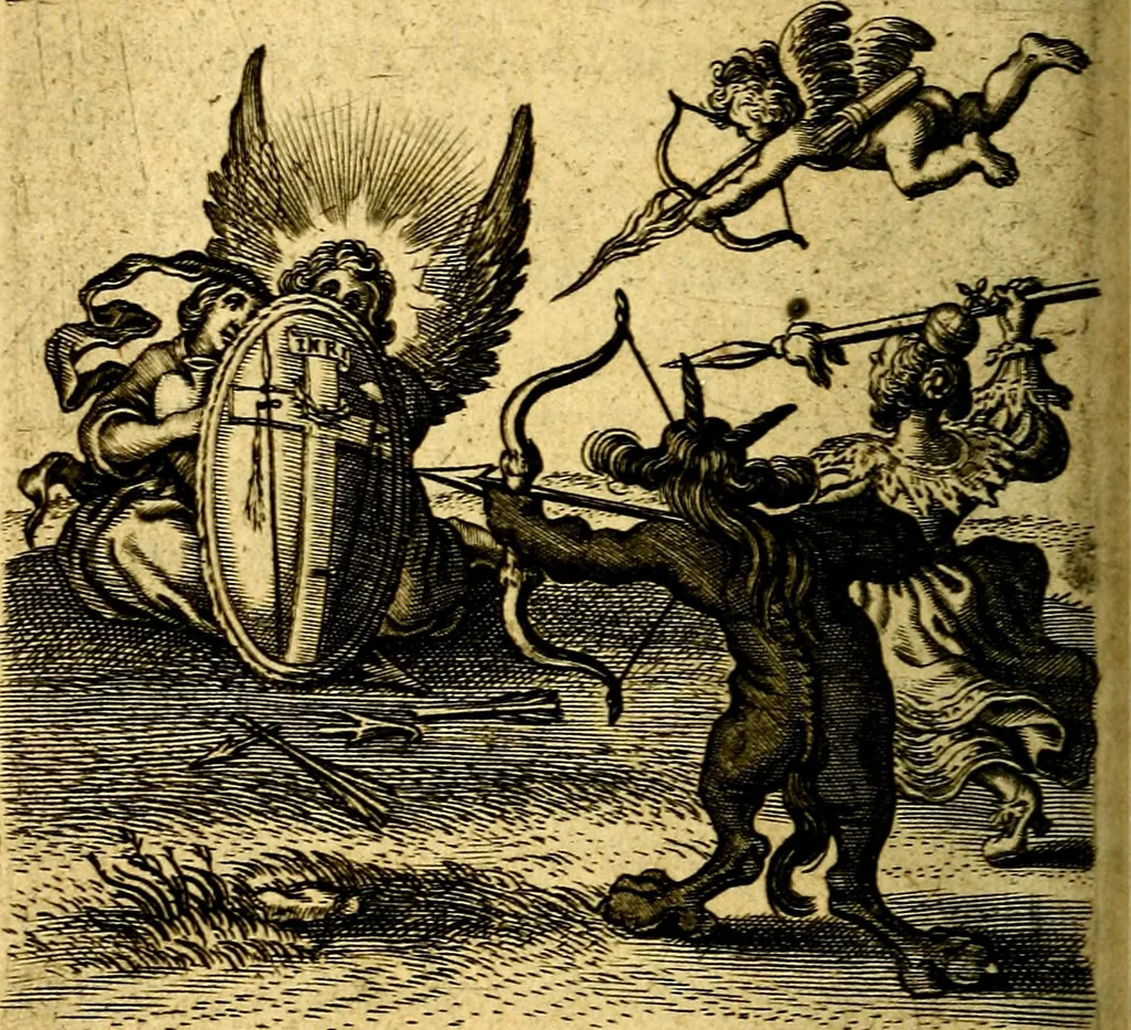 An illustration from Scola cordis. Sive aversi a deo cordis ad cumdem reductio, et instructio .., 1635, leaf 423