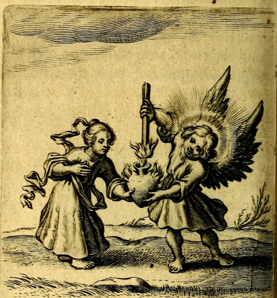 An illustration from Scola cordis. Sive aversi a deo cordis ad cumdem reductio, et instructio .., 1635, leaf 487