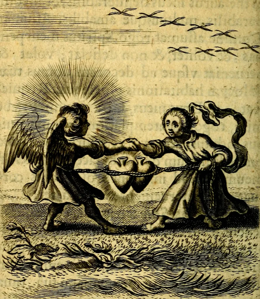 An illustration from Scola cordis. Sive aversi a deo cordis ad cumdem reductio, et instructio .., 1635, leaf 513