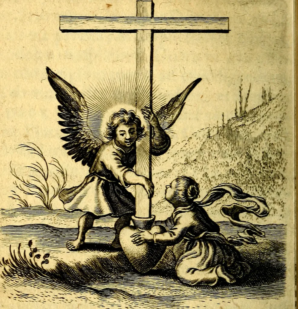 An illustration from Scola cordis. Sive aversi a deo cordis ad cumdem reductio, et instructio .., 1635, leaf 611