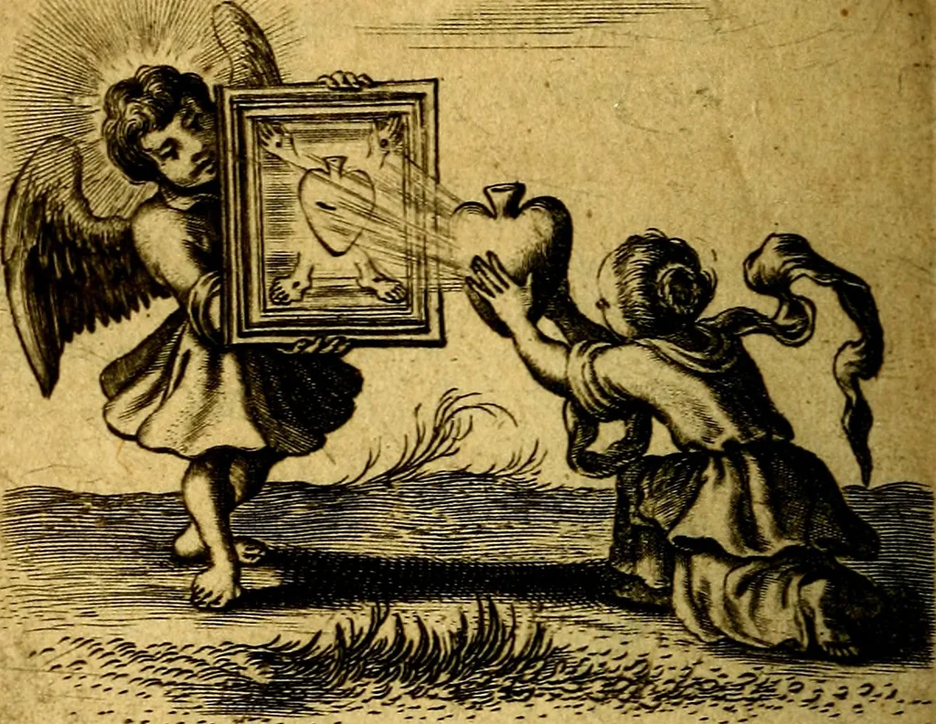 An illustration from Scola cordis. Sive aversi a deo cordis ad cumdem reductio, et instructio .., 1635, leaf 651
