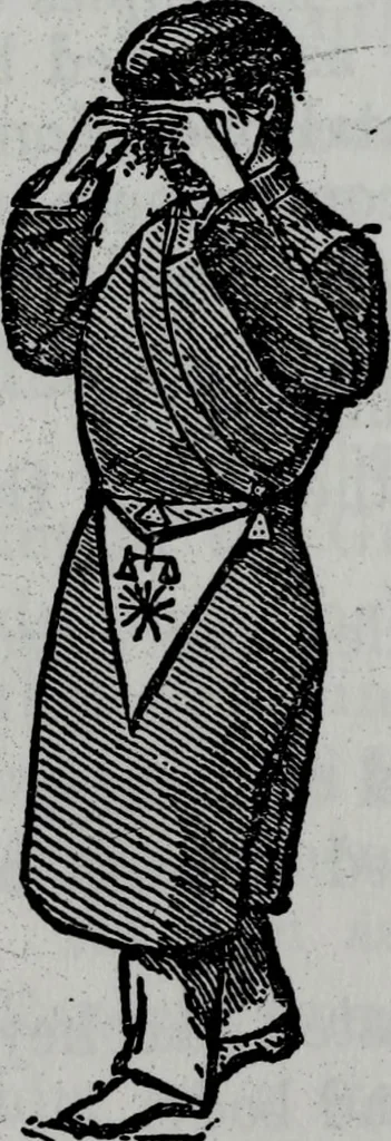 An illustration from Scotch Rite masonry illustrated : the complete ritual of the ancient and accepted Scottish Rite profusely illustrated, 1905, leaf 145