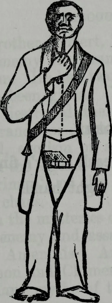 An illustration from Scotch Rite masonry illustrated : the complete ritual of the ancient and accepted Scottish Rite profusely illustrated, 1905, leaf 200