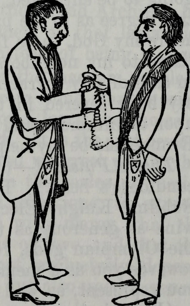 An illustration from Scotch Rite masonry illustrated : the complete ritual of the ancient and accepted Scottish Rite profusely illustrated, 1905, leaf 221