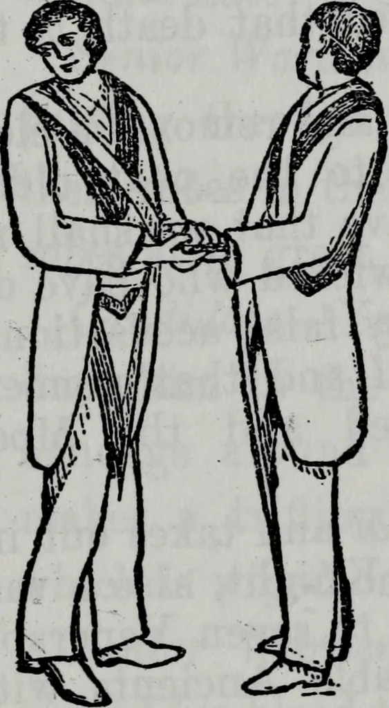 An illustration from Scotch Rite masonry illustrated : the complete ritual of the ancient and accepted Scottish Rite profusely illustrated, 1905, leaf 453