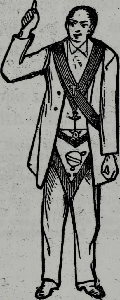 An illustration from Scotch Rite masonry illustrated : the complete ritual of the ancient and accepted Scottish Rite profusely illustrated, 1905, leaf 480