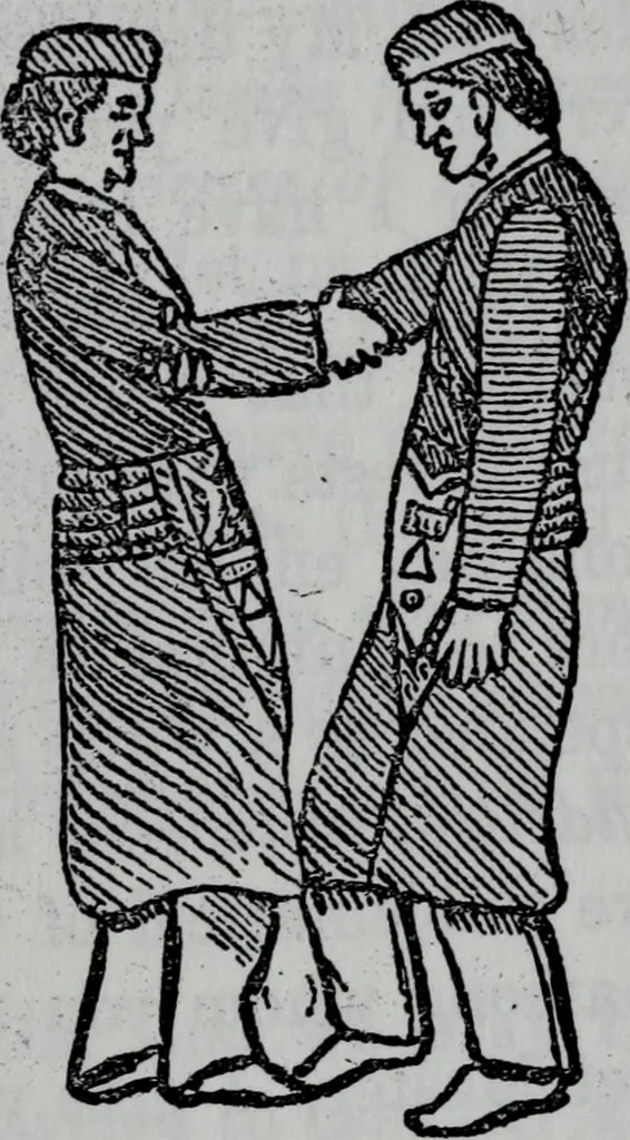 An illustration from Scotch Rite masonry illustrated : the complete ritual of the ancient and accepted Scottish Rite profusely illustrated, 1905, leaf 55