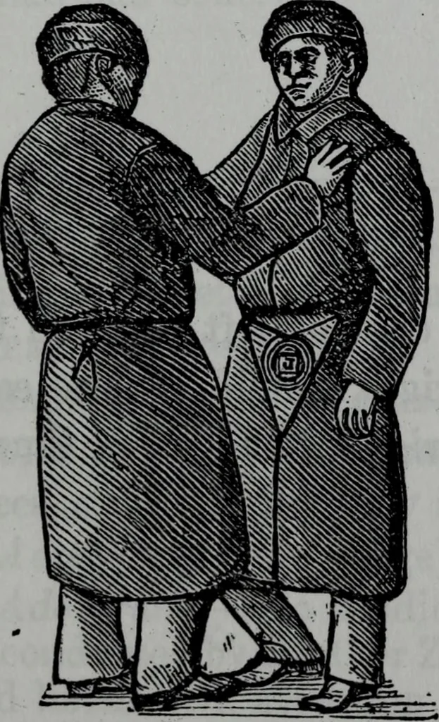 An illustration from Scotch Rite masonry illustrated : the complete ritual of the ancient and accepted Scottish Rite profusely illustrated, 1905, leaf 82